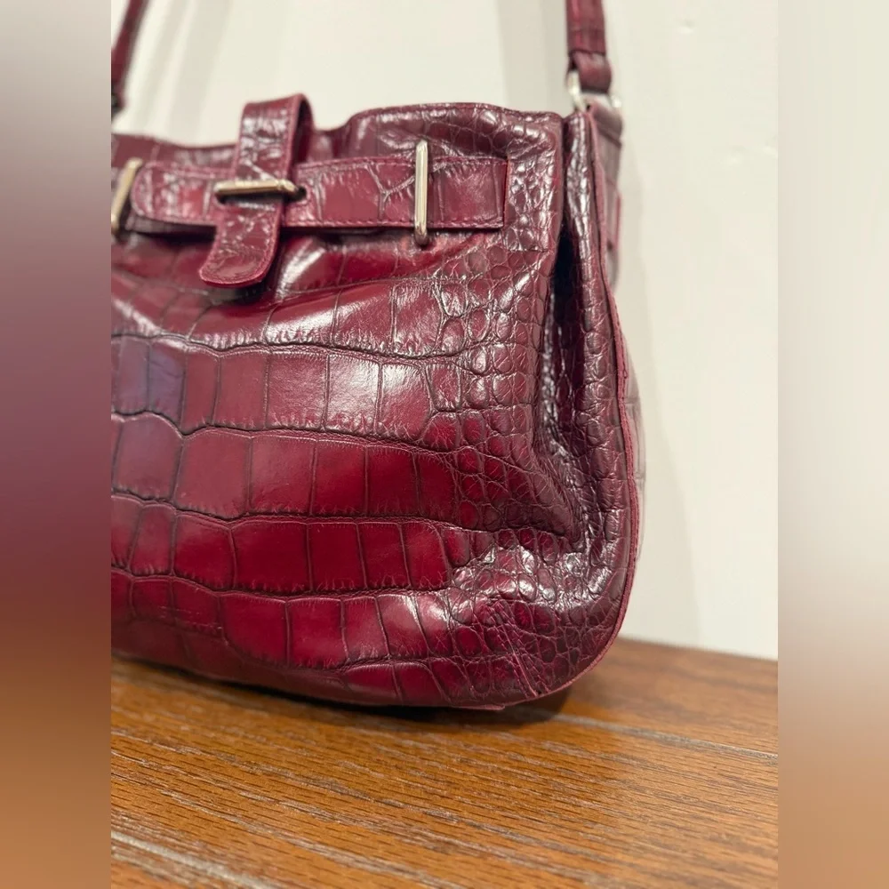 Furla Greta embossed croc handbag shoulder bag - Picture 13 of 13